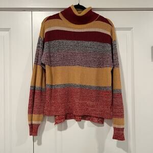 Urban Outfitters Women's Turtleneck Striped Yellow Red‎ Purple Size XS